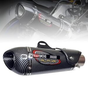 universal carbon fiber motorcycle exhaust muffler, racing sports silencer pipe with fitting attachments, slip on system